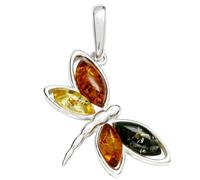 Kettenanhänger OSTSEE-SCHMUCK "- Schmetterling - Silber 925/000 - Bernstein" Gr. 34, silber (silber 925, silberfarben, weiß), Schmuckanhänger, Damen, Silber 925 (Sterlingsilber), Kettenanhänger (89503