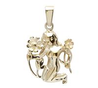 Ketten-Anhänger OSTSEE-SCHMUCK "Ostsee-Schmuck Anhänger Tierkreiszeichen Jungfrau", gelb, Schmuckanhänger, Damen, 25 x 17mm, Silber 925 (Sterlingsilber), 2.8 g (23967535-0) gelb