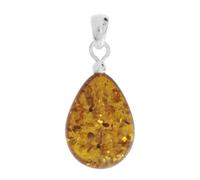 Kettenanhänger OSTSEE-SCHMUCK "Ostsee-Schmuck Anhänger", weiß, Schmuckanhänger, Damen, 32 x 14mm, Bernstein, 1,8 g, Kettenanhänger (85961221-0) weiß