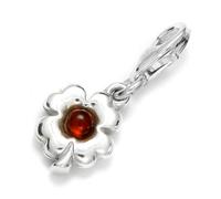 Kettenanhänger OSTSEE-SCHMUCK "Ostsee-Schmuck Charm-Einhänger Kleeblatt", weiß, Schmuckanhänger, Damen, 21 x 10mm, Silber 925 (Sterlingsilber), 1,8 g, Kettenanhänger (38756761-0) weiß