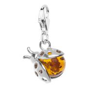 Kettenanhänger OSTSEE-SCHMUCK "Ostsee-Schmuck Charm-Einhänger Marienkäfer", weiß, Schmuckanhänger, Damen, 20 x 7mm, Silber 925 (Sterlingsilber), 0,8 g, Kettenanhänger (43255102-0) weiß