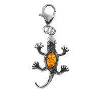 Kettenanhänger OSTSEE-SCHMUCK "- Salamander - Silber 925/000 - Bernstein" Gr. 31, silber (silber 925, silberfarben, weiß), Schmuckanhänger, Damen, Silber 925 (Sterlingsilber), Kettenanhänger (72131038
