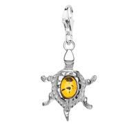 Kettenanhänger OSTSEE-SCHMUCK "- Schildkröte - Silber 925/000 - Bernstein" Gr. 34, silber (silber 925, silberfarben, weiß), Schmuckanhänger, Damen, Silber 925 (Sterlingsilber), Kettenanhänger (2321293