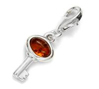 Kettenanhänger OSTSEE-SCHMUCK "Ostsee-Schmuck Charm-Einhänger Schlüssel", weiß, Schmuckanhänger, Damen, 24x8mm, Silber 925 (Sterlingsilber), 1,3 g, Kettenanhänger (62512211-0) weiß