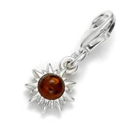 Kettenanhänger OSTSEE-SCHMUCK "Ostsee-Schmuck Charm-Einhänger Sonne Charm-Einhänger Sonne", weiß, Schmuckanhänger, Damen, 21 x 8mm, Silber 925 (Sterlingsilber), 1 g, Kettenanhänger (79923618-0) weiß