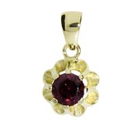 Kettenanhänger OSTSEE-SCHMUCK "- Pia 6 mm - Gold 333/000 - Granat" Gr. 19, gold (gold 333, goldfarben, gelb), Schmuckanhänger, Damen, Gelbgold 333, Kettenanhänger (79818837-19) gold 333, goldfarben, g