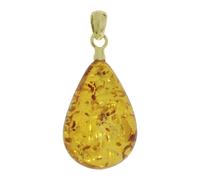 Kettenanhänger OSTSEE-SCHMUCK "- Tropfen ca. 26 mm lang - Silber 925/000 vergoldet - Bernstein -" Gr. 36, gold (goldfarben, gelb), Schmuckanhänger, Damen, Bernstein, Kettenanhänger (27669669-36) goldf