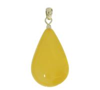 Kettenanhänger OSTSEE-SCHMUCK "Ostsee-Schmuck Anhänger Tropfen ca. 30 mm lang - Gold 585/000", gelb, Schmuckanhänger, Damen, 40 x 18mm, Bernstein, 3,4 g, Kettenanhänger (59850335-0) gelb
