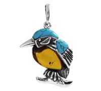 Kettenanhänger OSTSEE-SCHMUCK "Ostsee-Schmuck Anhänger Vogel Anhänger Vogel", weiß, Schmuckanhänger, Damen, 34 x 22mm, Silber 925 (Sterlingsilber), 3,4 g, Kettenanhänger (37220707-0) weiß