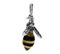 Kettenanhänger OSTSEE-SCHMUCK "Ostsee-Schmuck Anhänger Wespe 18 mm Anhänger Wespe 18 mm", weiß, Schmuckanhänger, Damen, 25 x 10mm, Silber 925 (Sterlingsilber), 1 g, Kettenanhänger (30003759-0) weiß