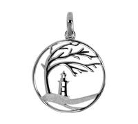 Kettenanhänger OSTSEE-SCHMUCK "Ostsee-Schmuck Anhänger Windflüchter 23 mm", weiß, Schmuckanhänger, Damen, 31 x 22mm, Silber 925 (Sterlingsilber), 2,2 g, Kettenanhänger (30145649-0) weiß