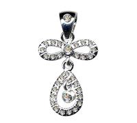 KETTENANHÄNGER Schleife/Echt Silber 925 mit Zirkonia/Jugendstil Design/Steinarbe: klar weiss/Online Shop Schmuck kaufen / 51056