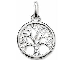 Kettenanhänger THOMAS SABO "Lebensbaum-Design", silberfarben, weiß, weiß, Schmuckanhänger, Damen, Silber 925 (recycelt), 1,46 g, Kettenanhänger, mit Zirkonia (32149813-0) silberfarben, weiß, weiß