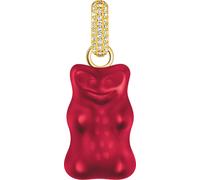 Kettenanhänger THOMAS SABO "THOMAS SABO x HARIBO Schmuck: Großer Anhänger Goldbär", rot (gelbgoldfarben, rot, kristallweiß, rot, kristallweiß), Schmuckanhänger, Damen, Silber 925 (recycelt), 4,06 g, K