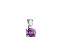 Kettenanhänger VIVANCE "925-Sterling Silber rhodiniert Amethyst", weiß (weiß, lila), Schmuckanhänger, Damen, one-size, Silber 925 (Sterlingsilber), 0,4 g, Kettenanhänger (37746337-0) weiß, lila