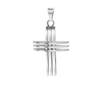 Kettenanhänger VIVANCE "Edelstahl Motiv Kreuz", weiß, Schmuckanhänger, Herren, one-size, Edelstahl, 7,8 g, Kettenanhänger (25075943-0) weiß