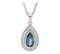 Kettenanhänger Weißgold 333 Blautopas Zirkonia JL10-02-2363 JuwelmaLux