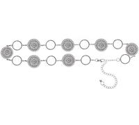 LASCANA Kettengürtel, Taillengürtel mit Ornamenten und verstellbarer Schließe S silberfarben Damen Gürtel Accessoires Kettengürtel S altsilberfarben