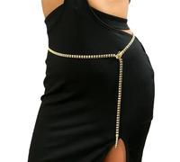 Kettengürtel Personality Snake Shape Chain Waist Chain for Women Fashion Punk Charm Bikini Belly Waist Chain Belt Waist Band Jewelry(Gold waist chain)