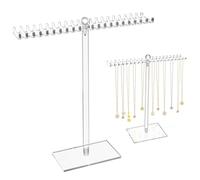 Kettenhalter Schmuck Kettenständer, Schmuckständer mit 40 Haken Acryl Ketten Halterung Schmuck Transparent Kettenständer schmuck Halsketten Ständer für Ohrringe Armbänder Ring Armband, 1 Stück