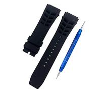 Kevisae Gummi-Silikon-Uhrenarmband kompatibel mit Richard Mille 25 mm schwarz orange rot Uhrenarmband - 25 x 20 mm Richard Mille Gummi-Uhrenarmband