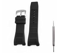 Kevisae IWC IW322503 IW322503 Uhrenarmband aus Gummi und Silikon, für IWC IW322503 IW323601 IW376501 (silberne Schnalle) Schwarz