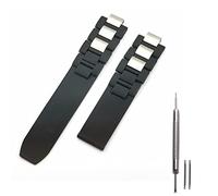 Kevisae Uhrenarmband aus schwarzem Gummi-Silikon, kompatibel mit Must De Cartier 21 Century Chronograph Quarz, 20 mm, Cartier-Gummi-Uhrenarmband, 20 mm, Schwarz