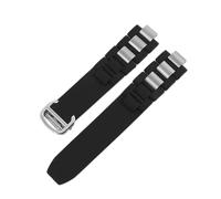 Kevisae Uhrenarmband aus schwarzem Gummi-Silikon, kompatibel mit Must De Cartier 21 Century Chronograph, Quarz-Gummi-Uhrenarmband für 20 mm Cartier