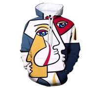 kewing 3D-Druck Graffiti-Malerei Hoodie für Männer Harajuku Abstrakte Kunst Langarm-Kapuzenpullover Unisex Harajuku Casual Straße Sweatshirt Pullover Mantel