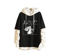 kewing Anime Call of The Night Fake Zweiteiler Hoodie Nanakusa Nazuna Cosplay Jacke Pullover Langarm Pullover Sweatshirt für Männer/Frauen/Teenager