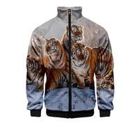 kewing Tier Tiger 3D Druck Reißverschluss Jacke Mantel Für Männer Frauen Tiger-Muster Baseball-Jacke Lässige Langarm Flug Bomberjacken Herbst Winter Tops