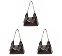 Kexpery Hobo Tasche aus PU mit Gürtel, Schnalle, Schultertasche, Damen, Handtasche, groß, für Büro, Reise, Shopping, elegant, Kaffee, 3 Stück