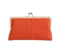 Kexpery Luxus Vintage True Leder Brieftasche mit doppelter Clip klarer Kapazität for Frauen -Reisemodus