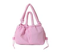 Kexpery Puff-Tragetasche für Damen mit verstellbarem Gurt, Schultertasche aus robustem Nylon, große aufgeblasene Handtasche für Shopping und Reisen, Rosa