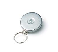 KEY-BAK Original Einziehbarer Schlüsselanhänger mit einem 121,9 cm langem Edelstahlkabel, Chrom-Front, Stahl-Gürtelclip, 227 g Zugkraft, Schlüsselring