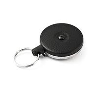 KEY-BAK Original SD Retractable Keychain, 91.4 cm Retractable Cord, Black Front, Steel Belt Loop, 368.5 g Retraction, Split Ring