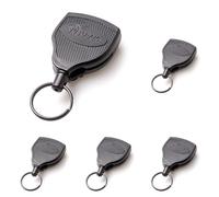 KEY-BAK Schlüsselrolle stabil Kevlarseil bis zu 15 Schlüssel mit Clip, schwarz, KB Super 48, 3.2x12.1x18 (Packung mit 5)