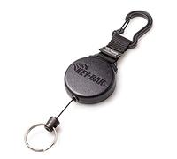 KEY-BAK SECURIT SD Retractable Keychain, 91.4 cm Retractable Cord, 425.2 g Retraction, Durable Polycarbonate Case, Zinc Alloy Carabiner, Split Ring, Black