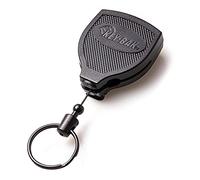 KEY-BAK SUPER48 PLUS HD 0S48-8474 Schlüsselanhänger, beidhändig tragbar, einziehbar, 122 cm lang, Stahl-Gürtelclip, Schwarz