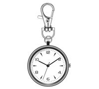 Key Chain Pocket Watch - Round Clip Portable Clock, Travel-Size Comfort Silent Small Timepiece | Unisex Travel Home Office School Outdoor Backpack Accessory for Men Women Teens Everyday Carry Giffts