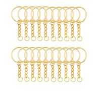 Key Chains Bulk,100Pcs Keychain Rings Metal Key Ring Gold Key Ring With Chain 25mm Open Jump Ring for Crafts and Jewelry Making (Style 1)
