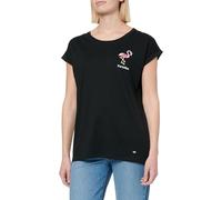 KEY LARGO Damen WT Flamingo Round T-Shirt, Black (1100), X-Small