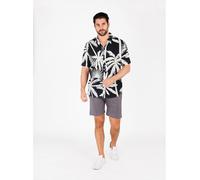 KEY LARGO Herren Palms 1/2 Patterned Hemd, Schwarz, XL