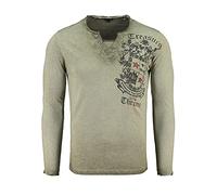 KEY LARGO Herren Highland Button T-Shirt,Mil. Grün (1502),S