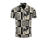 KEY LARGO Herren KLBLOCK 1/2 Patterned Hemd, Black (1100), XL