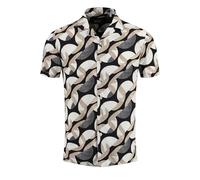 KEY LARGO Herren Magma 1/2 Patterned Hemd, Schwarz, L