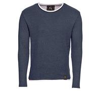 Key Largo Herren Pullover Sarasota 2in1 Feinstrick Sweatshirt double Look Rundhals Ausschnitt Slim Fit MSW00064 , Grösse:XXL, Farbe:Dunkelblau