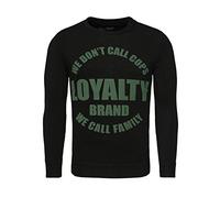 Key Largo Herren Pullover LOYALITY Call Cops Family Schriftzug Print Langarm Sweatshirt Bequem schwarz XL