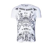 Key Largo Herren T-Shirt Rundhals Vintage Ghost Round Kurzarm Used MT00191 (Weiß) S