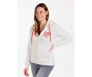 KEY LARGO Sweatjacke "Sweet Apple" in Weiß - Größe M | Damen Sweatshirts Jacken